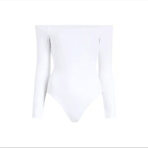 Nuuds off shoulder white bodysuit
